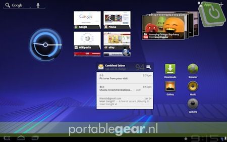 Android 3.0 Honeycomb interface