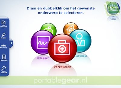 Delta LLoyd Now app hoofdscherm 