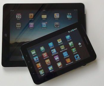 Grootte Apple iPad en Samsung Galaxy Tab