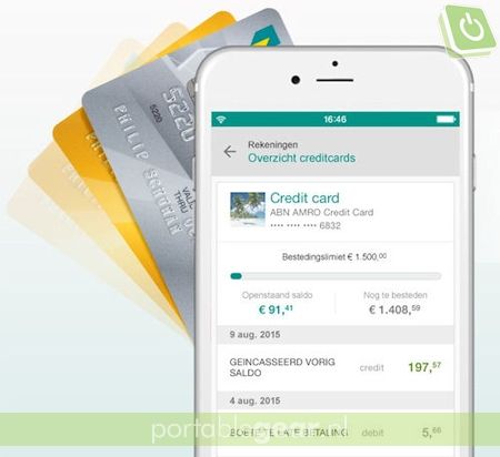ABN AMRO-app met creditcardgegevens
