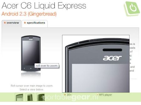 Acer C6 Liquid Express (E230) bij Orange UK