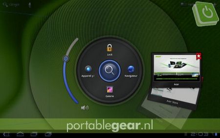Acer Iconia Tab A200: Acer Ring interface