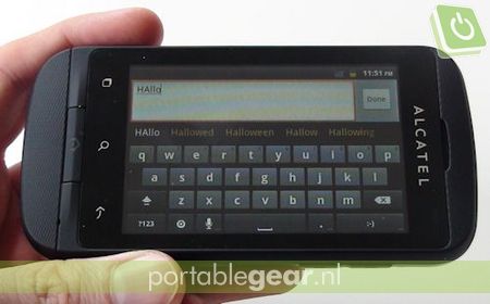 Alcatel OT-918D: on-screen toetsenbord
