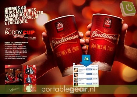 Budweiser Buddy Cup: delen via Facebook
