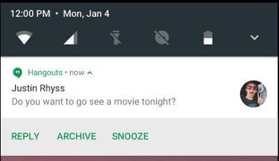 Google Android Nougat - Notificaties 