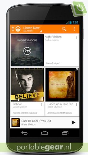 Google Play Music All Access op Google Nexus 4
