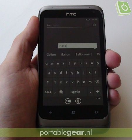 HTC Radar: on-screen toetsenbord