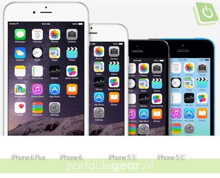 iPhone 6 Plus, iPhone 6, iPhone 5S en iPhone 5C