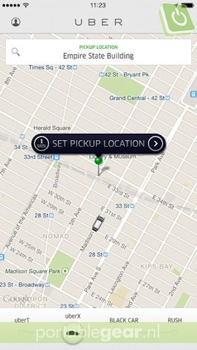 Uber-app op iPhone

