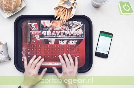 KFC Type Tray: Bluetooth-dienblad/toetsenbord tegen vette vingers
