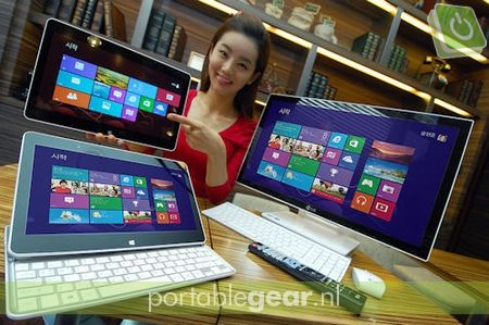 LG H160: Windows 8 slide-tablet (links)