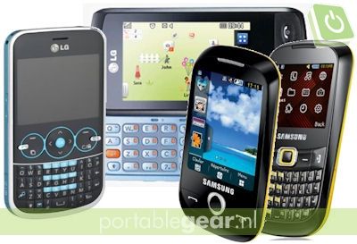 (v.l.n.r.) LG GW300, LG GW520, Samsung Corby, Samsung Corby TXT