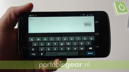 LG Nexus 4: on-screen toetsenbord met Gesture Typing-functie