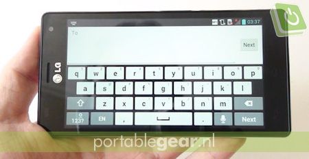 LG Optimus 4X HD: on-screen toetsenbord