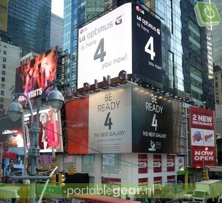 "LG Optimus G is here 4 you know" billboard
