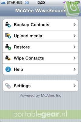 McAfee WaveSecure voor iPhone