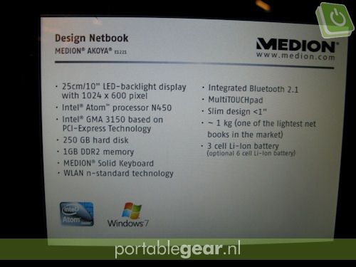 Medion Akoya Mini E1221 Spec Sheet