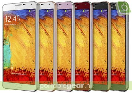 Samsung Galaxy Note 3 in nieuwe kleuren
