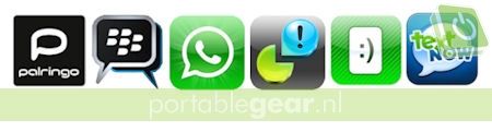 Ping-applicaties: Palringo, BB Messenger, WhatsApp, PingChat!, Textie, TextNow
Ping-applicaties: Palringo, BB Messenger, WhatsApp, PingChat!, Textie, TextNow