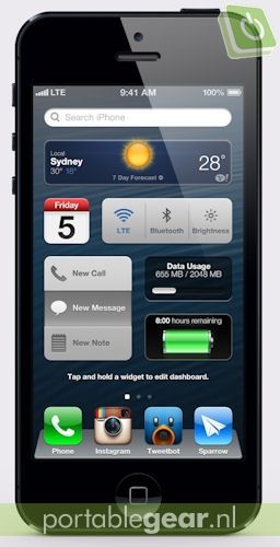 iOS 7 concept: updates direct op homescreen