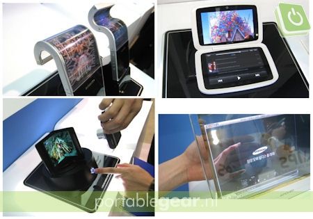 AMOLED-displays concepten (flexibel, dubbel, transparant)