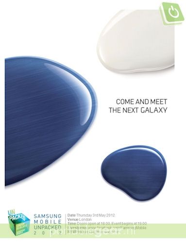Samsung Galaxy S3 Unpacked uitnodiging: introductie op 3 mei