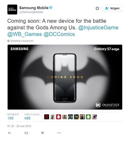 Samsung S7 edge Batman tweet
