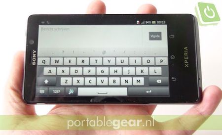 Sony Xperia T: on-screen toetsenbord