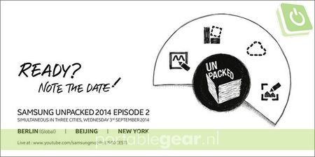 Samsung Galaxy Note 4 teaser in Samsung Unpacked 2014 uitnodiging