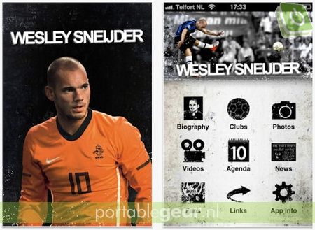 Wesley Sneijder app voor iPhone